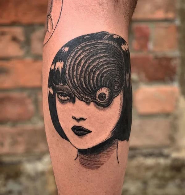 Geometric Junji Ito Tattoo