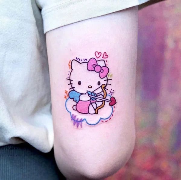 Ankle Hello Kitty Tattoo