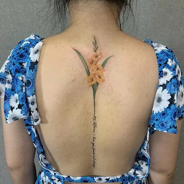 Gladiolus Spine Tattoo