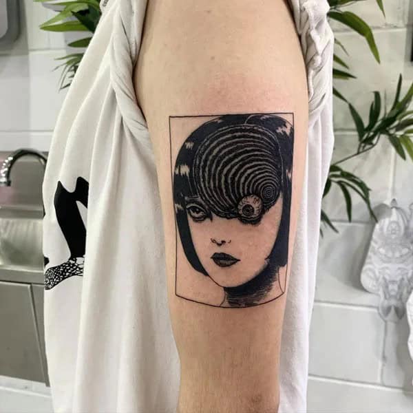 Geometric Junji Ito Tattoo