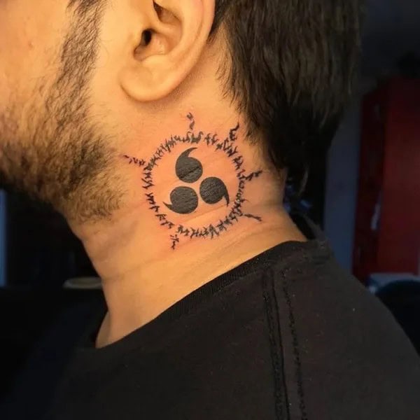 Sasuke Curse Mark Neck Tattoo