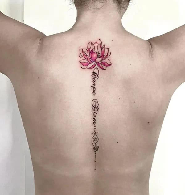 Unalome Spine Tattoo