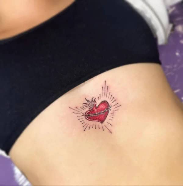 Small Sacred Heart Tattoo