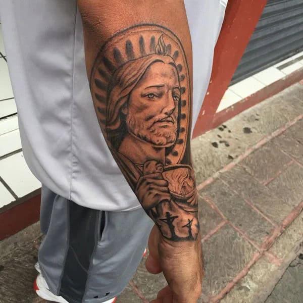 San Judas Forearm Tattoo