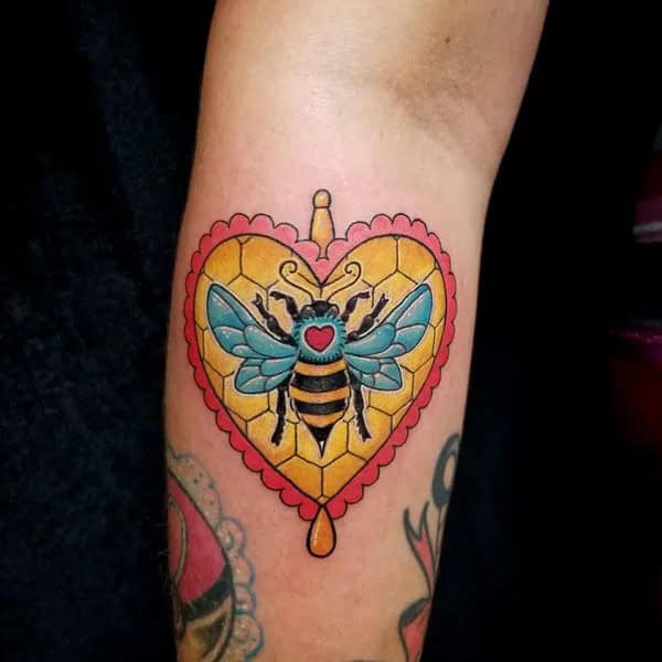 Bee Heart Tattoo