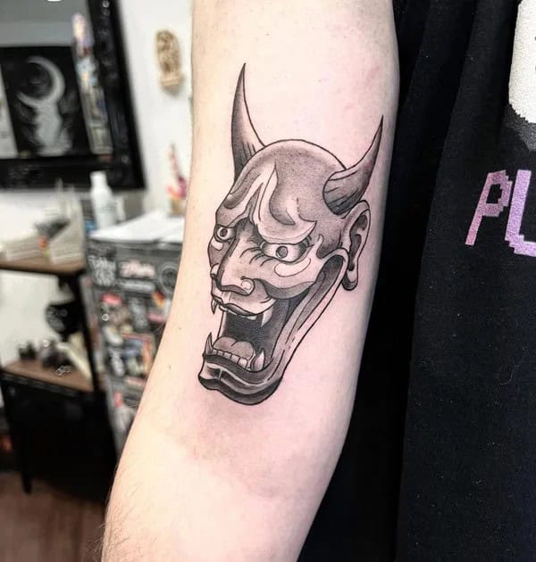 Oni Face Tattoo