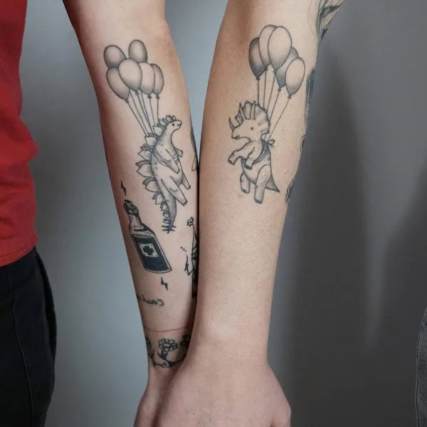 Couple Dinosaur Tattoo