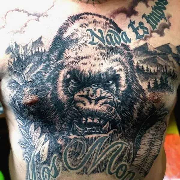 Gorilla Chest Tattoo