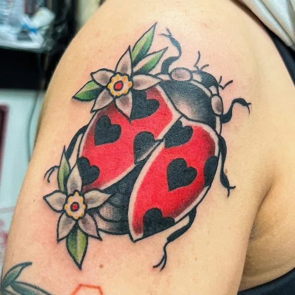 Traditional Ladybug Tattoo