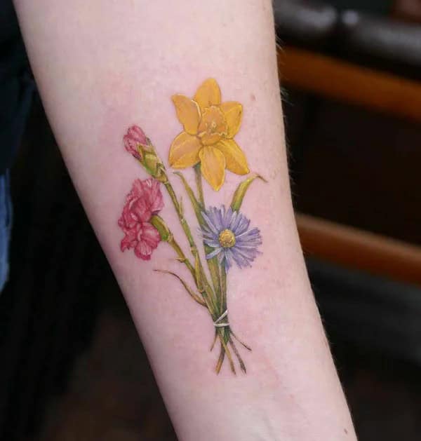 Carnation and Daffodil Tattoo