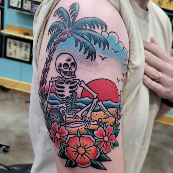 Traditional Skeleton Tattoo