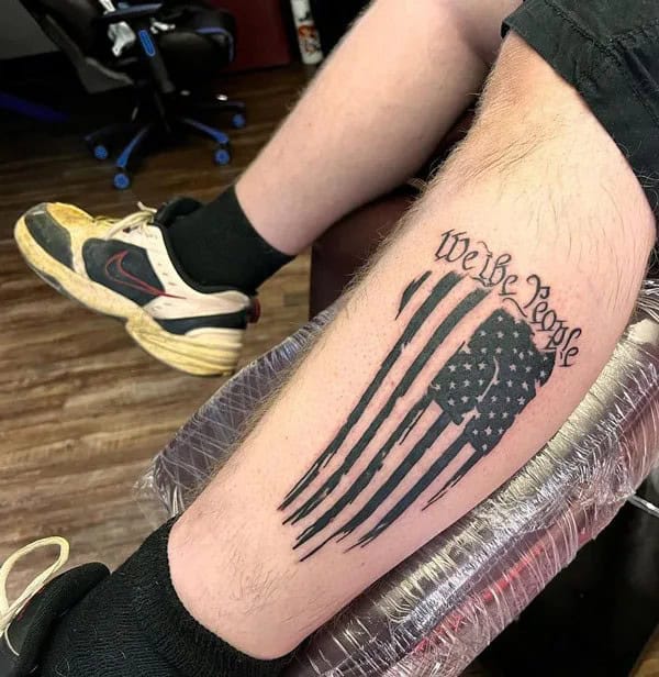 We The People Leg Tattoo