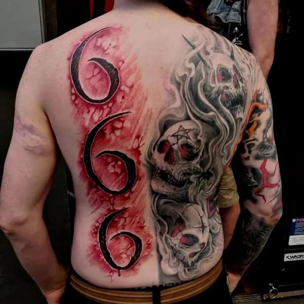 666 Skull Tattoo