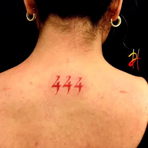 444 Back Tattoo