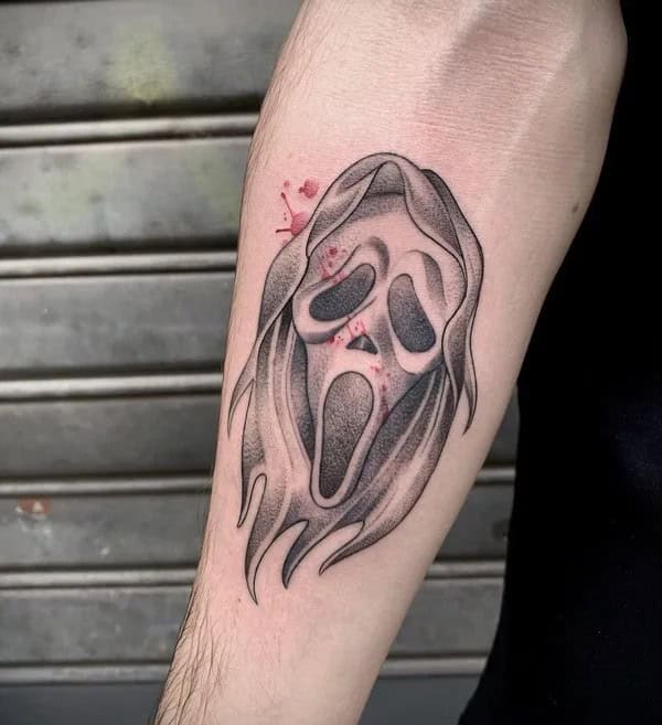 Ghostface Tattoo On Arm