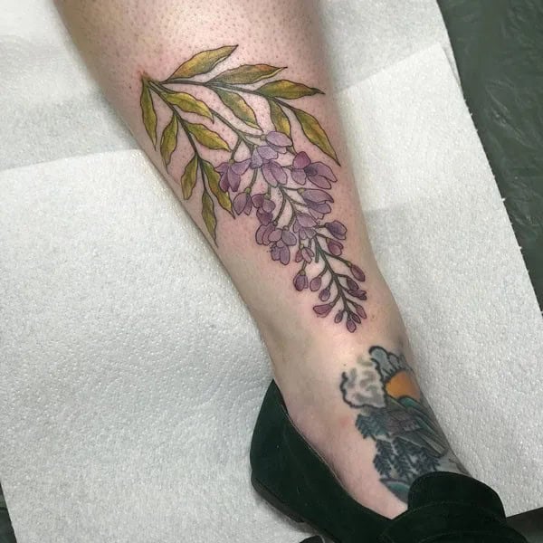 Wisteria Thigh Tattoo