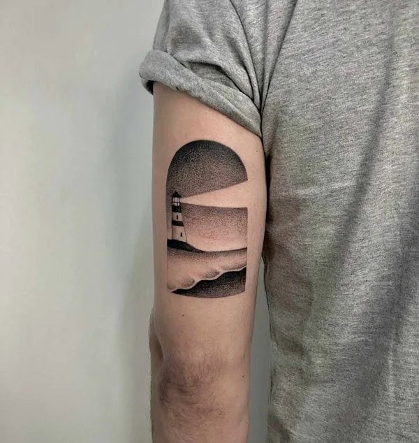 Small Lighthouse Tattoo