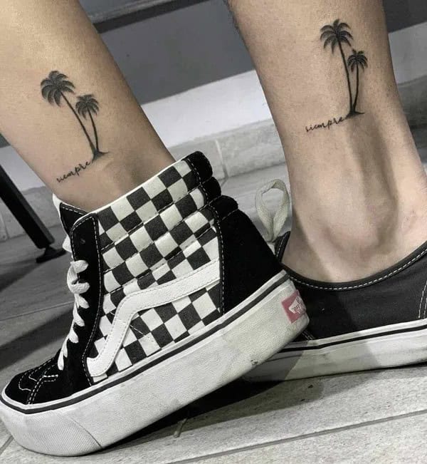 Palm Tree Sibling Tattoo