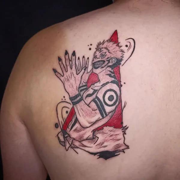 Sukuna Back Tattoo