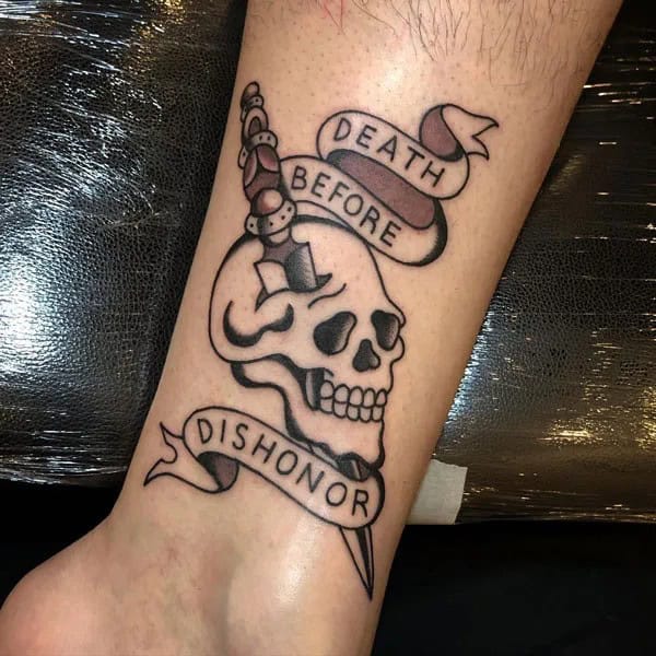 Death Before Dishonour Bicep Tattoo