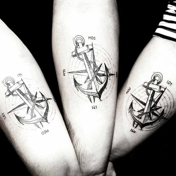 Siblings Anchor Tattoo