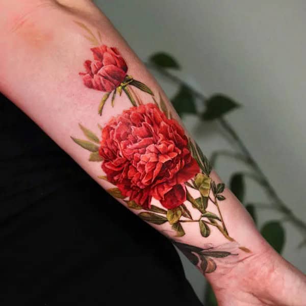 November Birth Flower Forearm Tattoo