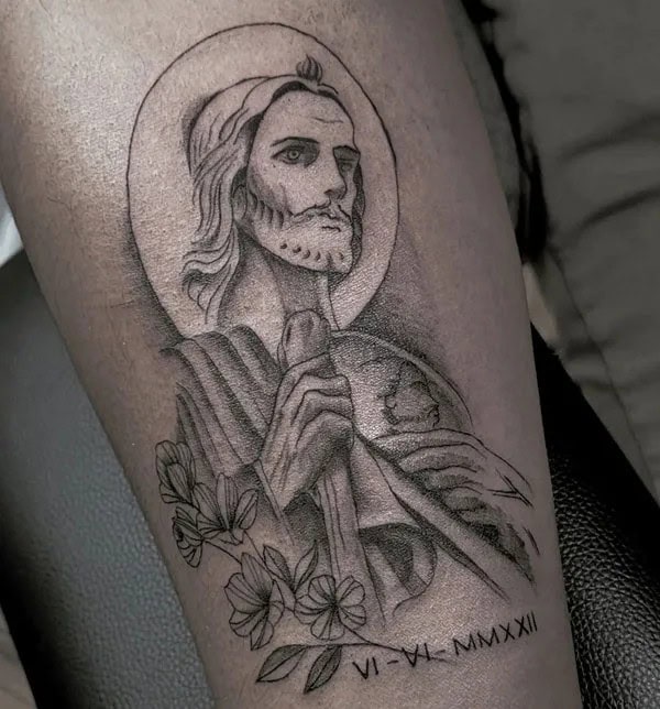 San Judas Flag Tattoo