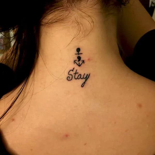 Anchor Semicolon Tattoo