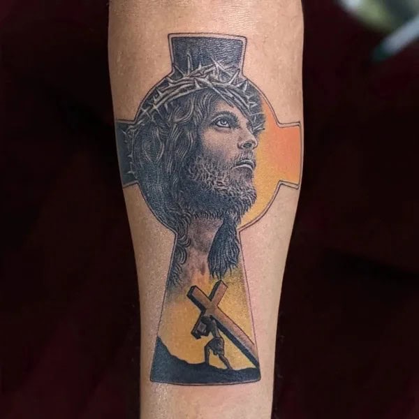 Jesus Forearm Tattoo