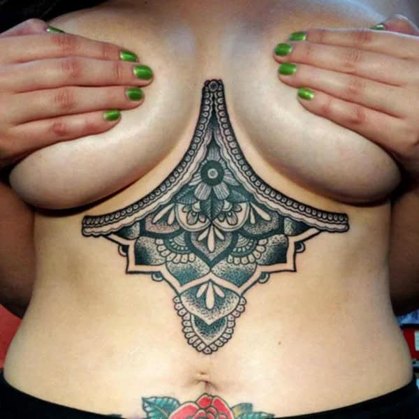 Mandala Under Breast Tattoo