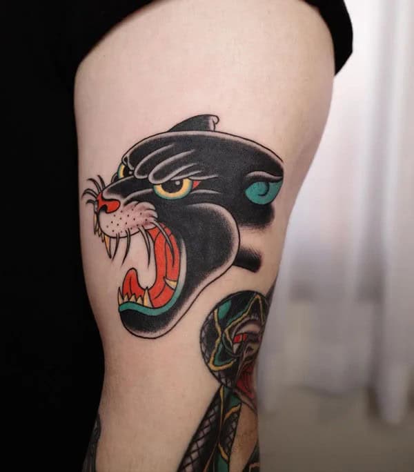 Black Panther Arm Tattoo