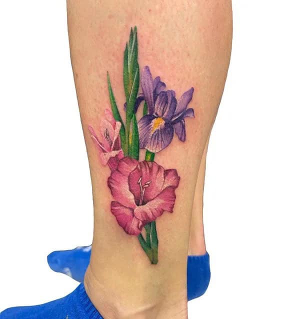 Realistic Gladiolus Tattoo