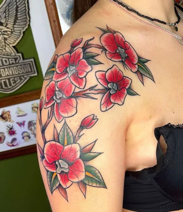 Traditional Orchid Tattoo