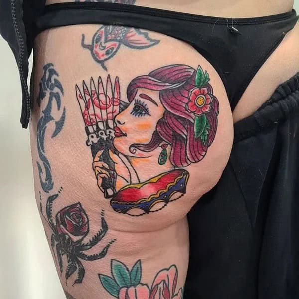 Traditional Butt Tattoo