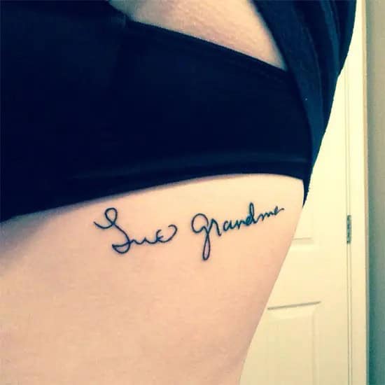 RIP Grandma Handwriting Tattoo