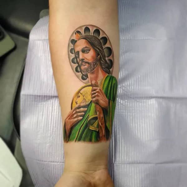 San Judas Flag Tattoo