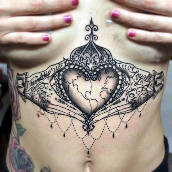 Lace Under Breast Tattoos