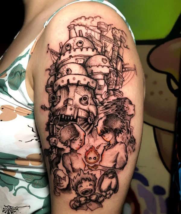 Sleeve Howl’s Moving Castle Tattoo