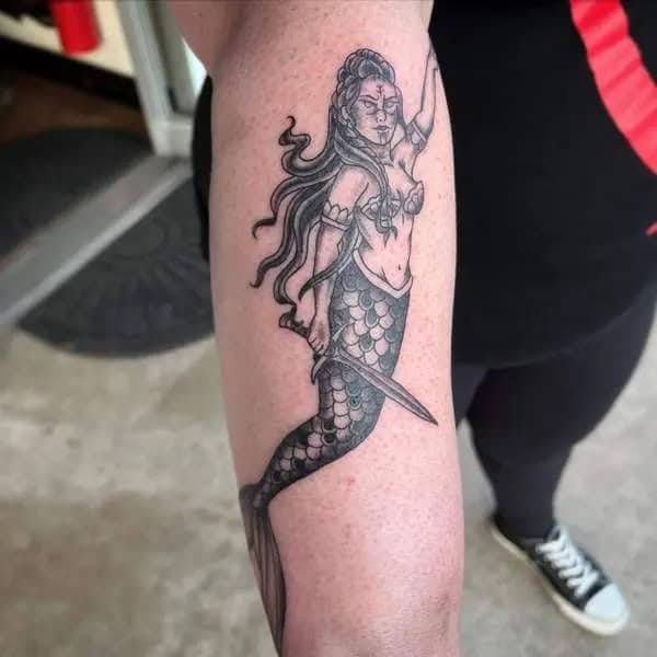 Mermaid Pin-Up Tattoo