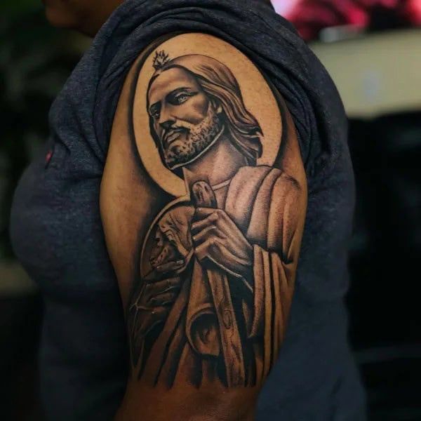 San Judas Flag Tattoo