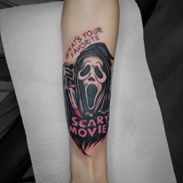 Ghostface Tattoo On Arm