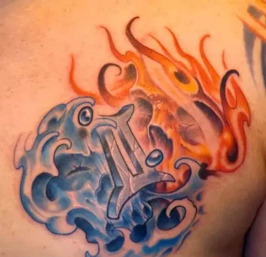 Unique Twin Flame Tattoo