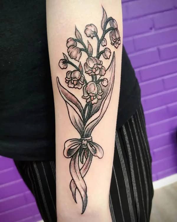 May Birth Flower Bouquet Tattoo