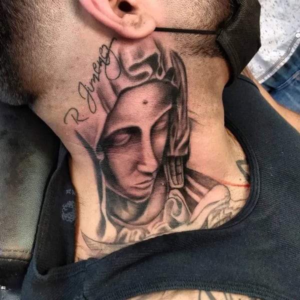 Christian Neck Tattoo