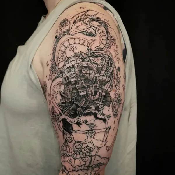 Sleeve Howl’s Moving Castle Tattoo