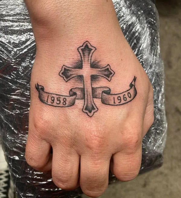 Cross Tattoo on Hand