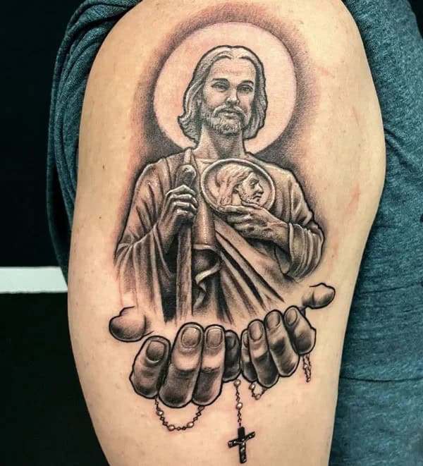 San Judas Flag Tattoo