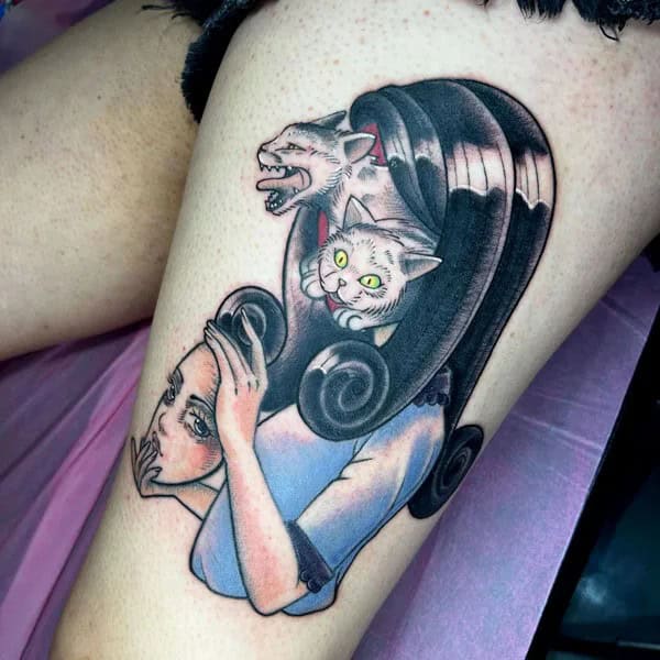 Geometric Junji Ito Tattoo