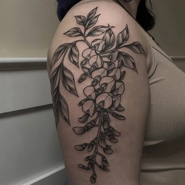 Wisteria Thigh Tattoo