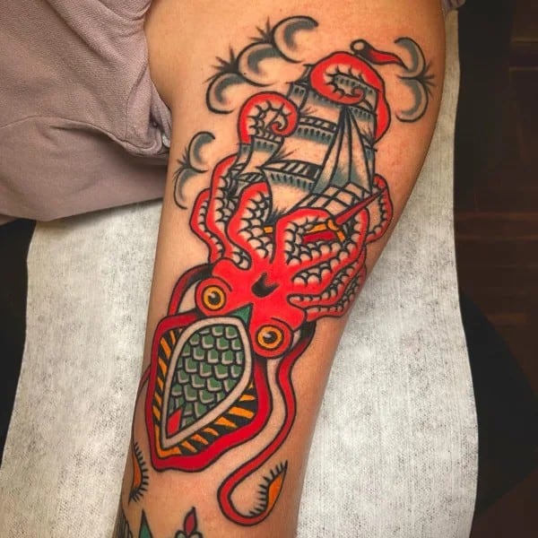 Traditional Kraken Tattoo